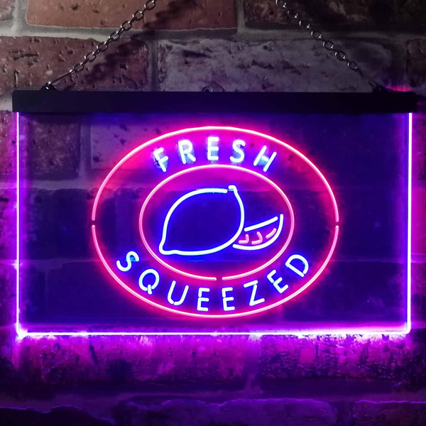 ADVPRO Fresh Squeezed Lemonade Dual Color LED Neon Sign st6-i3487 - Red & Blue
