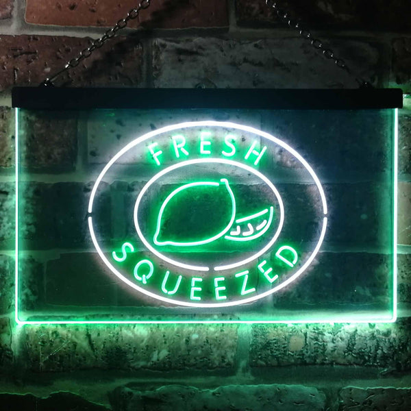 ADVPRO Fresh Squeezed Lemonade Dual Color LED Neon Sign st6-i3487 - White & Green
