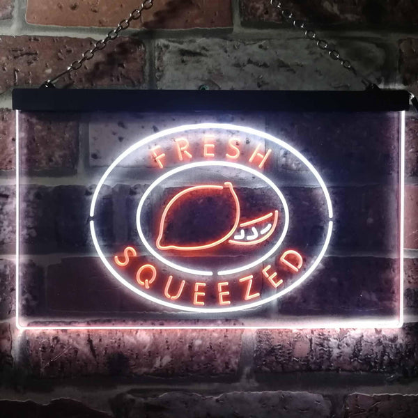 ADVPRO Fresh Squeezed Lemonade Dual Color LED Neon Sign st6-i3487 - White & Orange