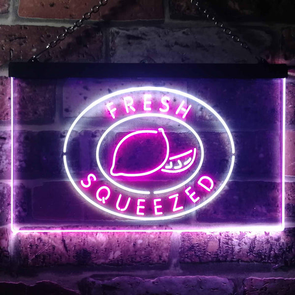 ADVPRO Fresh Squeezed Lemonade Dual Color LED Neon Sign st6-i3487 - White & Purple