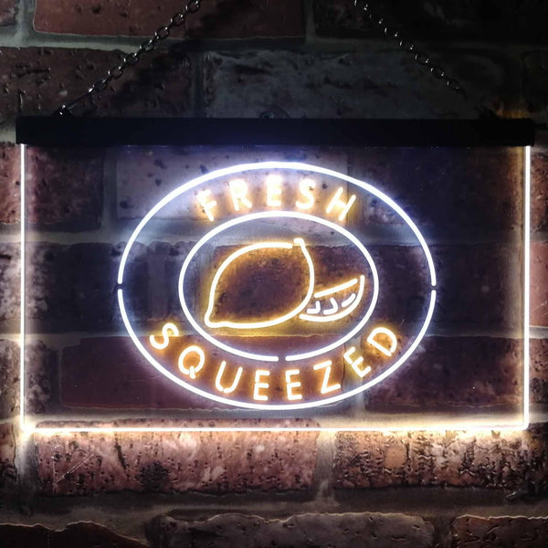 ADVPRO Fresh Squeezed Lemonade Dual Color LED Neon Sign st6-i3487 - White & Yellow