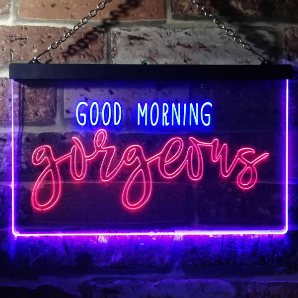 ADVPRO Good Morning Gorgeous Girl Room Dual Color LED Neon Sign st6-i3489 - Blue & Red