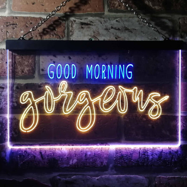 ADVPRO Good Morning Gorgeous Girl Room Dual Color LED Neon Sign st6-i3489 - Blue & Yellow
