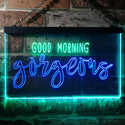ADVPRO Good Morning Gorgeous Girl Room Dual Color LED Neon Sign st6-i3489 - Green & Blue