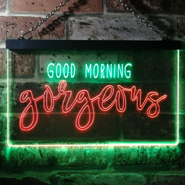 ADVPRO Good Morning Gorgeous Girl Room Dual Color LED Neon Sign st6-i3489 - Green & Red