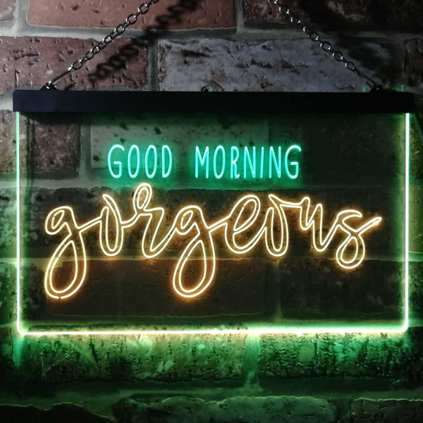 ADVPRO Good Morning Gorgeous Girl Room Dual Color LED Neon Sign st6-i3489 - Green & Yellow