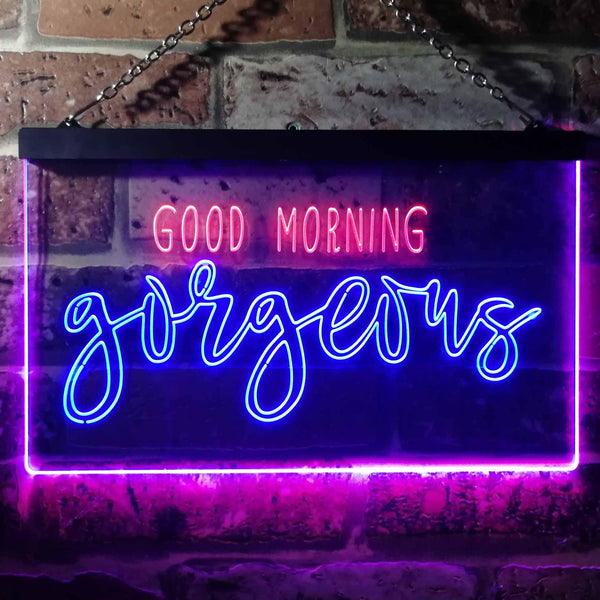 ADVPRO Good Morning Gorgeous Girl Room Dual Color LED Neon Sign st6-i3489 - Red & Blue