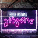 ADVPRO Good Morning Gorgeous Girl Room Dual Color LED Neon Sign st6-i3489 - White & Purple