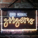 ADVPRO Good Morning Gorgeous Girl Room Dual Color LED Neon Sign st6-i3489 - White & Yellow