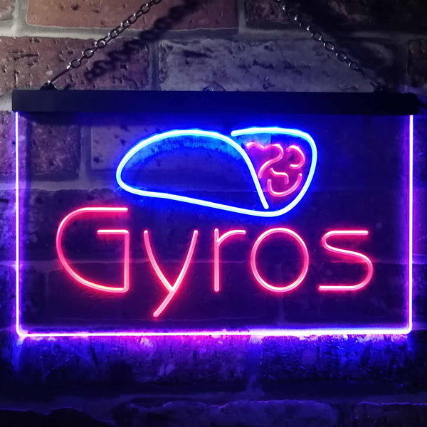 ADVPRO Gyros Cafe Shop Dual Color LED Neon Sign st6-i3490 - Blue & Red