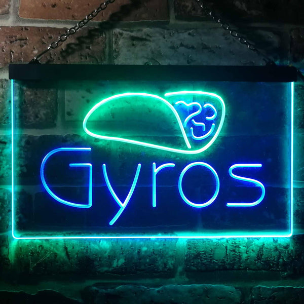 ADVPRO Gyros Cafe Shop Dual Color LED Neon Sign st6-i3490 - Green & Blue