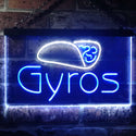 ADVPRO Gyros Cafe Shop Dual Color LED Neon Sign st6-i3490 - White & Blue