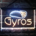 ADVPRO Gyros Cafe Shop Dual Color LED Neon Sign st6-i3490 - White & Yellow