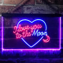 ADVPRO I Love You to The Moon Room Decor Dual Color LED Neon Sign st6-i3492 - Blue & Red