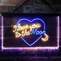 ADVPRO I Love You to The Moon Room Decor Dual Color LED Neon Sign st6-i3492 - Blue & Yellow