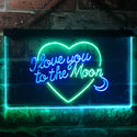 ADVPRO I Love You to The Moon Room Decor Dual Color LED Neon Sign st6-i3492 - Green & Blue