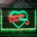 ADVPRO I Love You to The Moon Room Decor Dual Color LED Neon Sign st6-i3492 - Green & Red