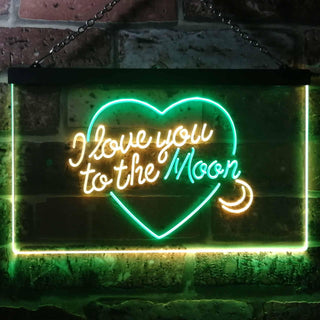 ADVPRO I Love You to The Moon Room Decor Dual Color LED Neon Sign st6-i3492 - Green & Yellow