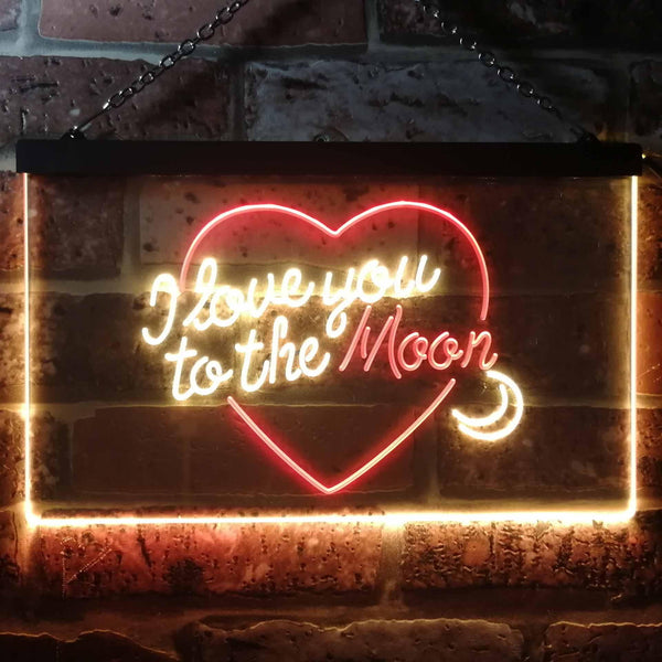 ADVPRO I Love You to The Moon Room Decor Dual Color LED Neon Sign st6-i3492 - Red & Yellow