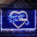 ADVPRO I Love You to The Moon Room Decor Dual Color LED Neon Sign st6-i3492 - White & Blue