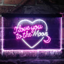 ADVPRO I Love You to The Moon Room Decor Dual Color LED Neon Sign st6-i3492 - White & Purple