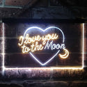 ADVPRO I Love You to The Moon Room Decor Dual Color LED Neon Sign st6-i3492 - White & Yellow