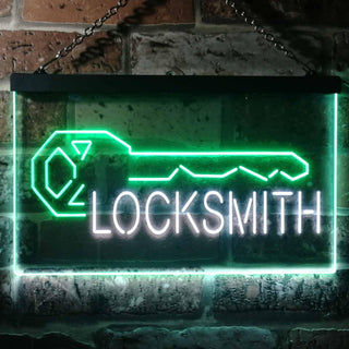 ADVPRO Locksmith Key Shop Dual Color LED Neon Sign st6-i3493 - White & Green