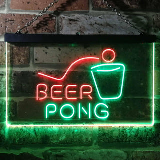 ADVPRO Beer Pong Bar Game Pub Dual Color LED Neon Sign st6-i3495 - Green & Red
