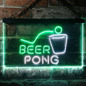 ADVPRO Beer Pong Bar Game Pub Dual Color LED Neon Sign st6-i3495 - White & Green