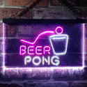 ADVPRO Beer Pong Bar Game Pub Dual Color LED Neon Sign st6-i3495 - White & Purple