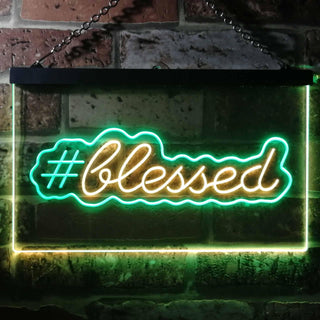 ADVPRO Blessed Hashtag Dual Color LED Neon Sign st6-i3497 - Green & Yellow