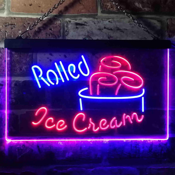 ADVPRO Rolled Ice Cream Shop Dual Color LED Neon Sign st6-i3500 - Blue & Red