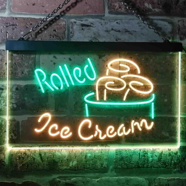 ADVPRO Rolled Ice Cream Shop Dual Color LED Neon Sign st6-i3500 - Green & Yellow