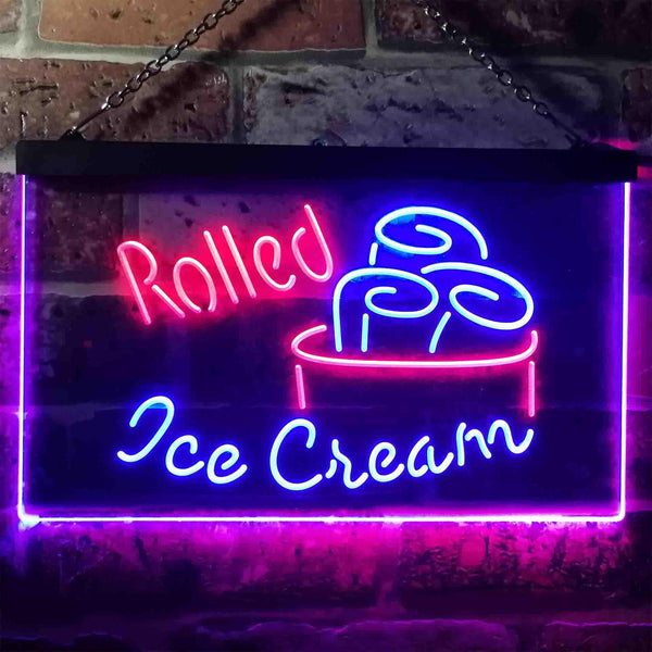 ADVPRO Rolled Ice Cream Shop Dual Color LED Neon Sign st6-i3500 - Red & Blue