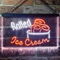 ADVPRO Rolled Ice Cream Shop Dual Color LED Neon Sign st6-i3500 - White & Orange