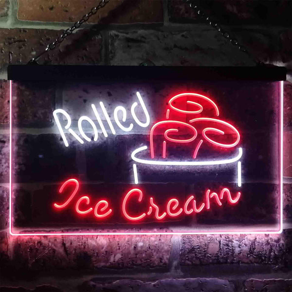 ADVPRO Rolled Ice Cream Shop Dual Color LED Neon Sign st6-i3500 - White & Red