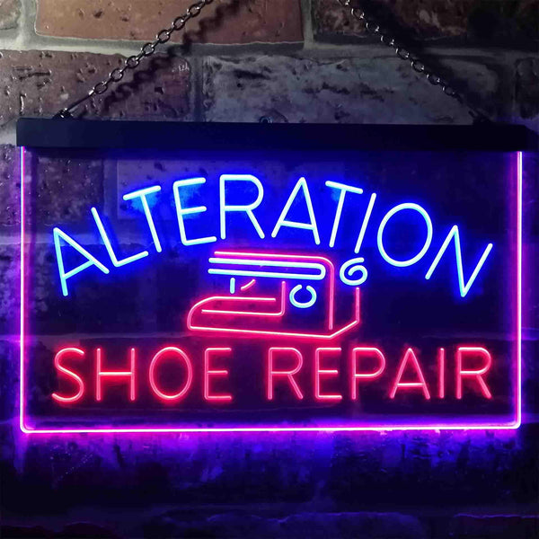 ADVPRO Alteration Shoe Repair Dual Color LED Neon Sign st6-i3501 - Blue & Red