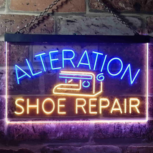 ADVPRO Alteration Shoe Repair Dual Color LED Neon Sign st6-i3501 - Blue & Yellow