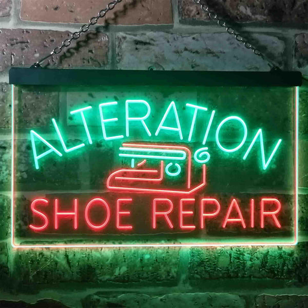 ADVPRO Alteration Shoe Repair Dual Color LED Neon Sign st6-i3501 - Green & Red