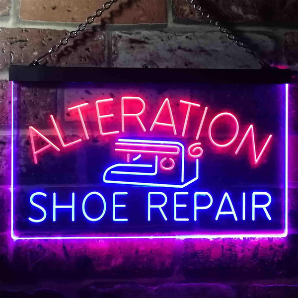 ADVPRO Alteration Shoe Repair Dual Color LED Neon Sign st6-i3501 - Red & Blue