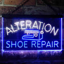 ADVPRO Alteration Shoe Repair Dual Color LED Neon Sign st6-i3501 - White & Blue