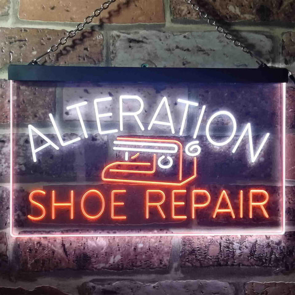 ADVPRO Alteration Shoe Repair Dual Color LED Neon Sign st6-i3501 - White & Orange