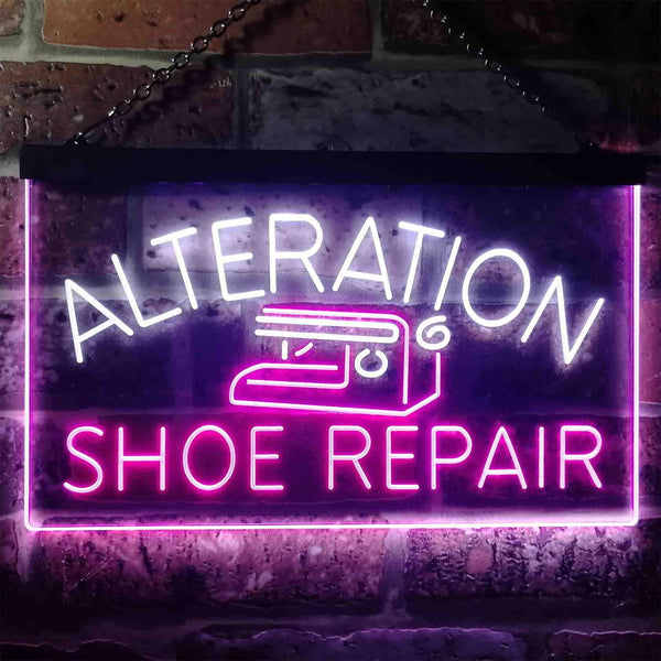 ADVPRO Alteration Shoe Repair Dual Color LED Neon Sign st6-i3501 - White & Purple