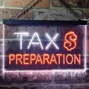 ADVPRO Tax Preparation Display Dual Color LED Neon Sign st6-i3502 - White & Orange
