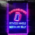 ADVPRO I'm Into Fitness Whole Beer in My Belly Bar  Dual Color LED Neon Sign st6-i3515 - Red & Blue