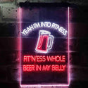 ADVPRO I'm Into Fitness Whole Beer in My Belly Bar  Dual Color LED Neon Sign st6-i3515 - White & Red