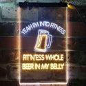 ADVPRO I'm Into Fitness Whole Beer in My Belly Bar  Dual Color LED Neon Sign st6-i3515 - White & Yellow