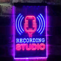 ADVPRO Recording Studio Microphone On Air  Dual Color LED Neon Sign st6-i3519 - Red & Blue