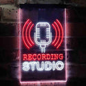 ADVPRO Recording Studio Microphone On Air  Dual Color LED Neon Sign st6-i3519 - White & Red