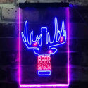 ADVPRO Beer Season Deer Christmas Decoration  Dual Color LED Neon Sign st6-i3520 - Blue & Red